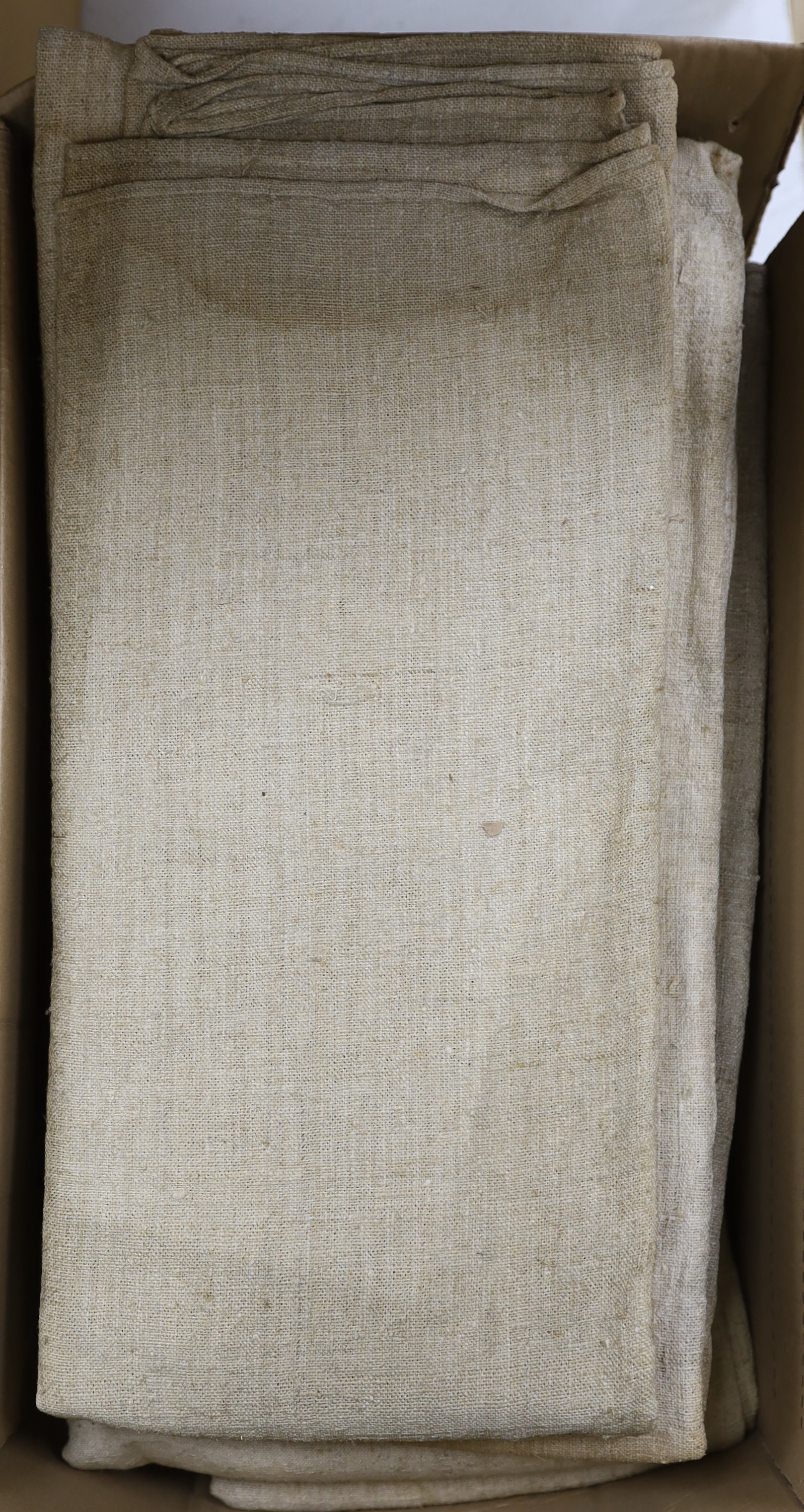 Seven pieces of French coarse linen